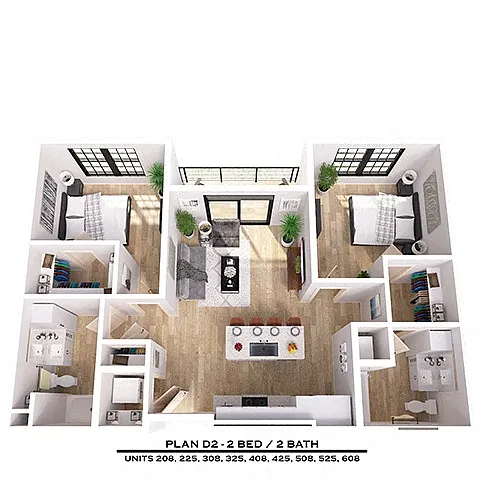 Floor plan D2 2X2