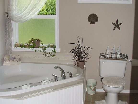 Gorgeous new 5 piece master bath with tile floor