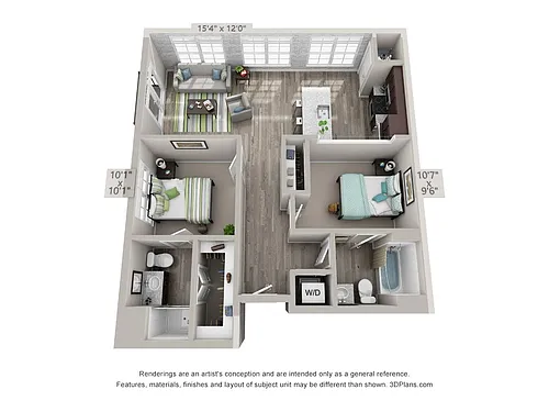 Floor plan 2 Bedroom E