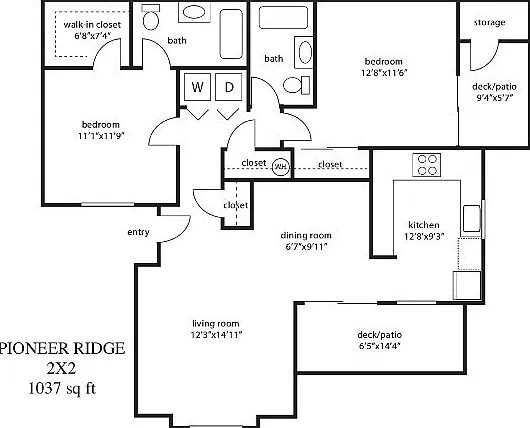Pioneer Ridge 2x2 Floorplan Pioneer Ridge 2x2 Floorplan