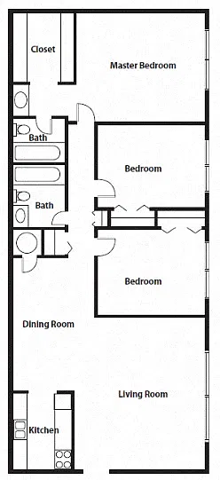 Floor plan 3br/2bath