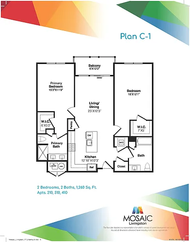 Floor plan Two Bedroom Two Bath (C-1)