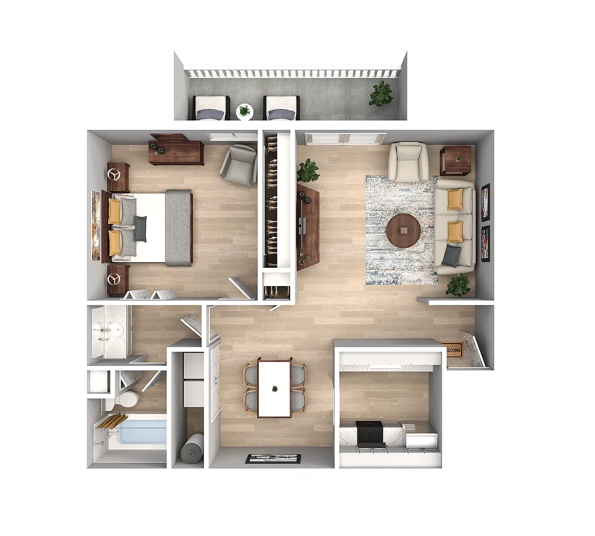 Floor plan 1 Bedroom 1 Bath
