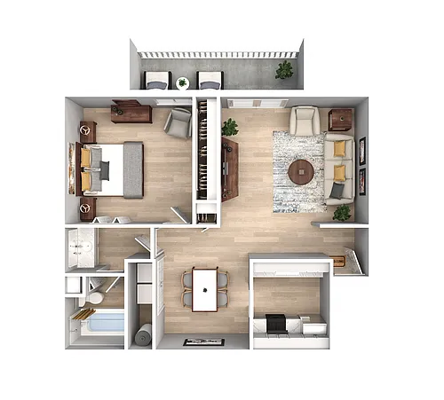 Floor plan 1 Bedroom 1 Bath