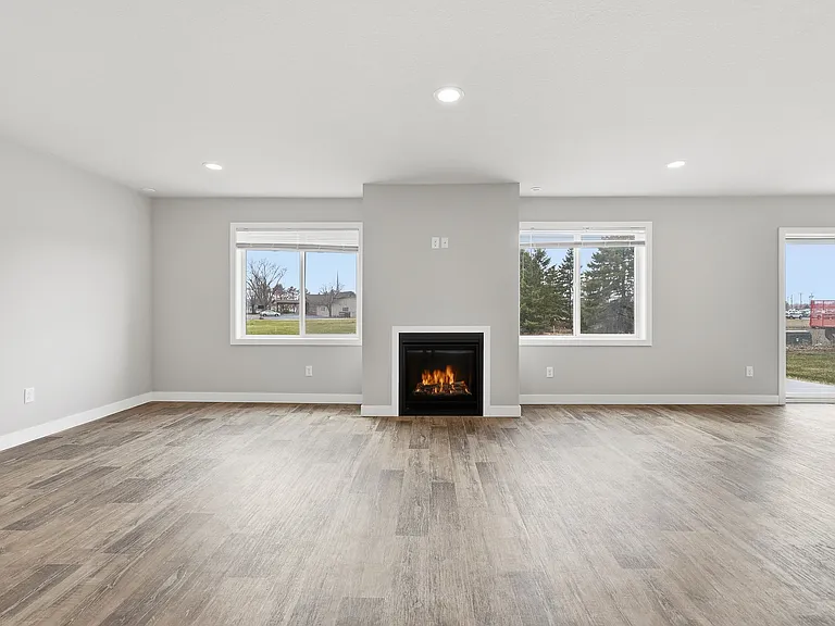 Cozy gas fireplace.