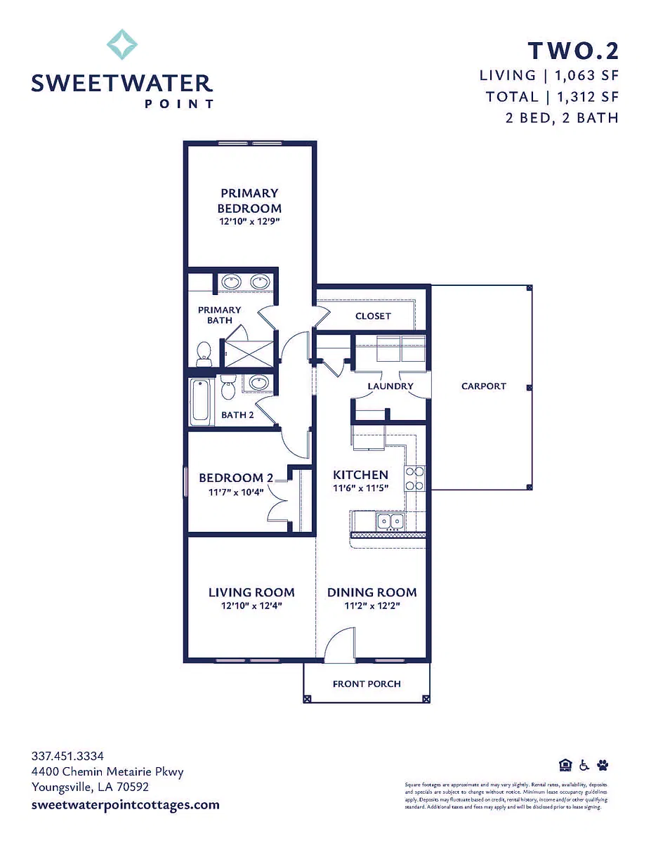 Floor plan 2br/2ba