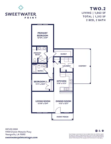 Floor plan 2br/2ba