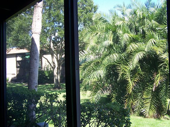 screened porch with pool view