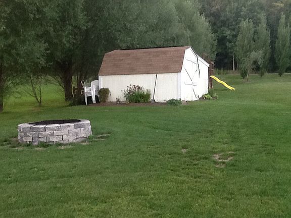 Backyard with fire pit