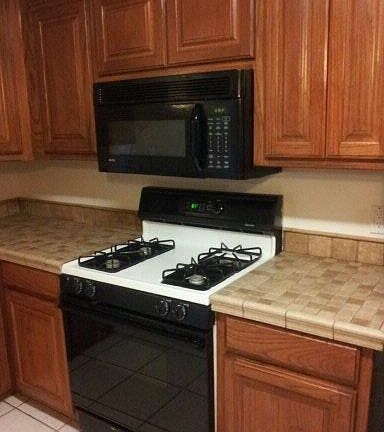 kitchen stove and microwave