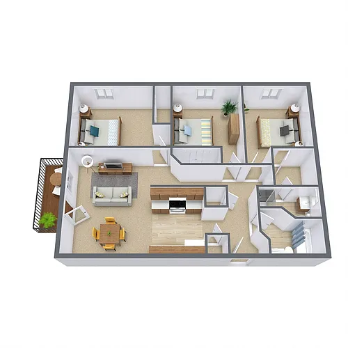 Floor plan Three Bedroom 3175B