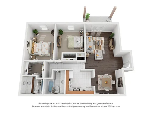 Floor plan 2 Bedroom 2 Bath