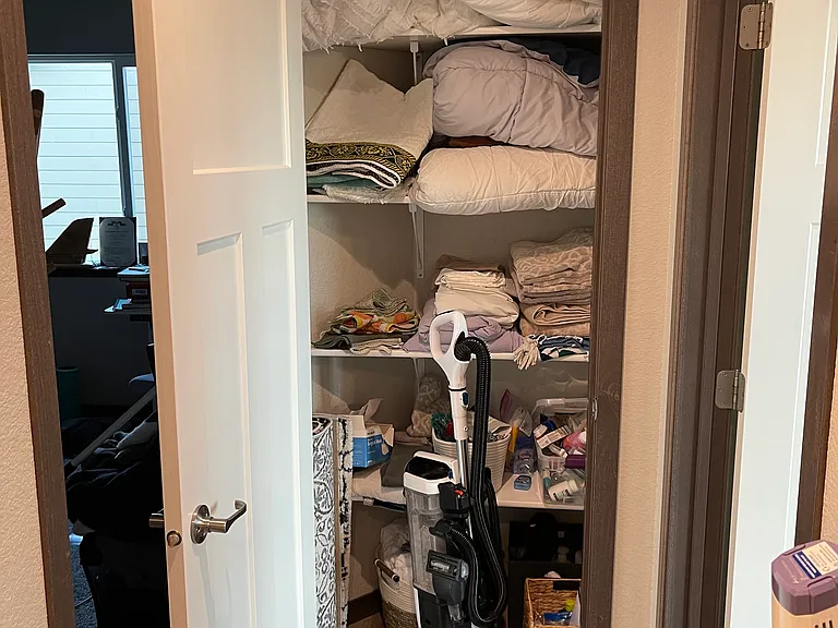 Linen closet on upper level