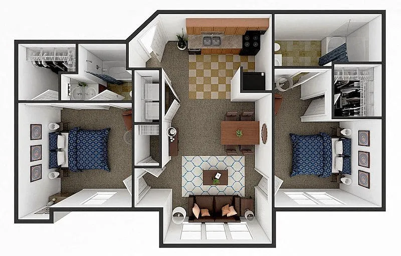 Floor plan Two bedroom Two bath