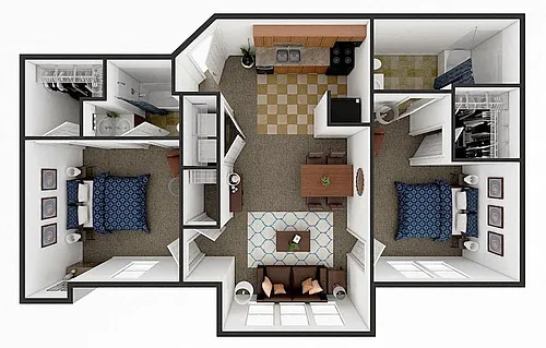 Floor plan Two bedroom Two bath