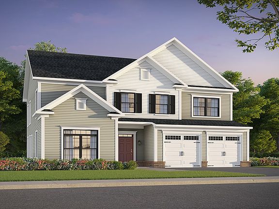 Elevation 2 of the Mannington a home design at Lakeside at Trappe by Brookfield Residential