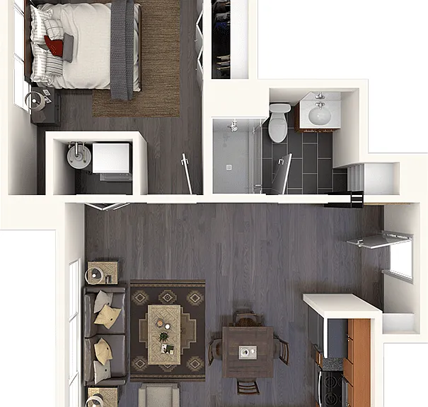 A5: 1 Bed, 1 Bath