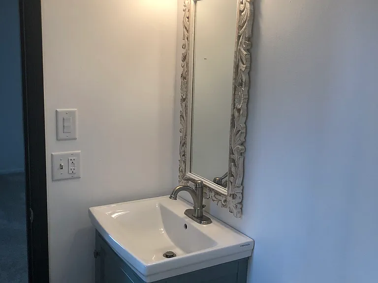Master bathroom with shower.