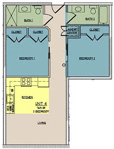 Floor plan The Lofts at One Eleven 104