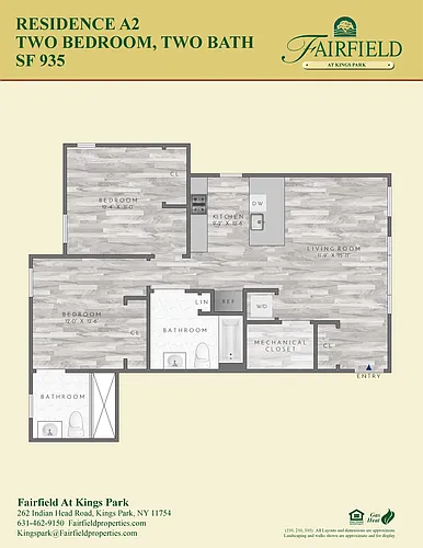 Floor plan A2 Two Bedroom