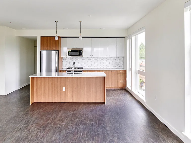 Multnomah Station Apartments kitchen with open space
