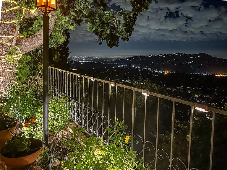 View at night from out amazing patio.