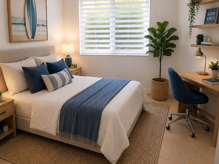 1st Bedroom
Virtual staging- Furniture not included