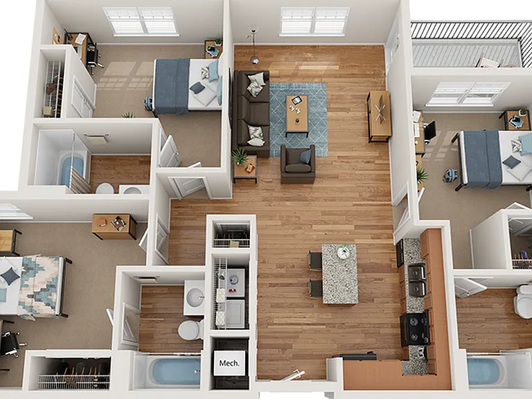 The Park on Morton 3x3 Balcony Floor Plan The Park on Morton 3x3 Balcony Floor Plan