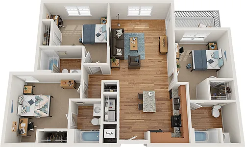 Floor plan 3x3 Balcony - Classic