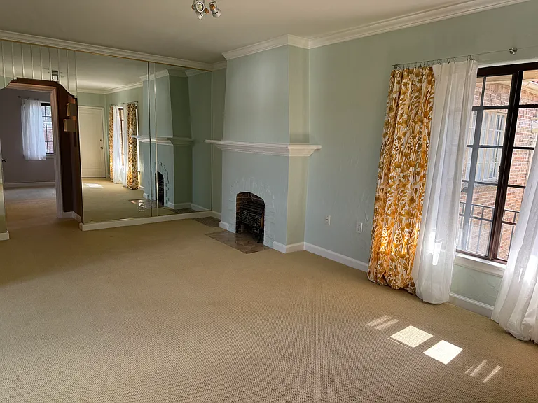 Living room with fireplace.