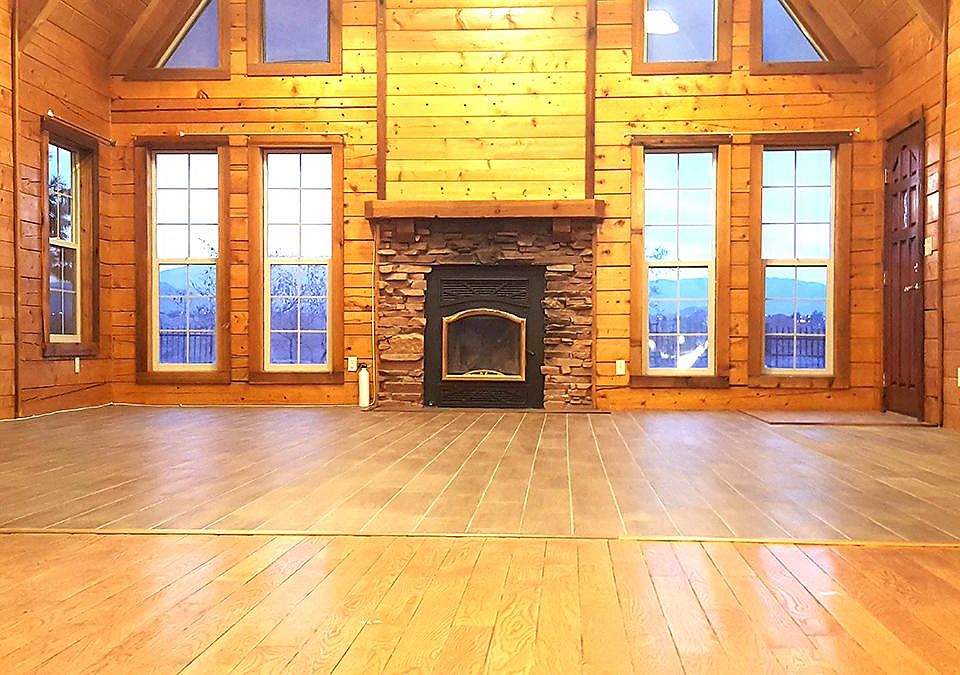 Warm wood and stone makes chic background for your personal design