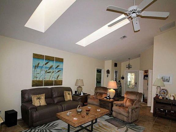 Great room with skylights