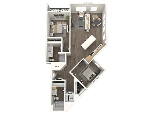 Floor plan B7-1189-1236sf-FinishIII