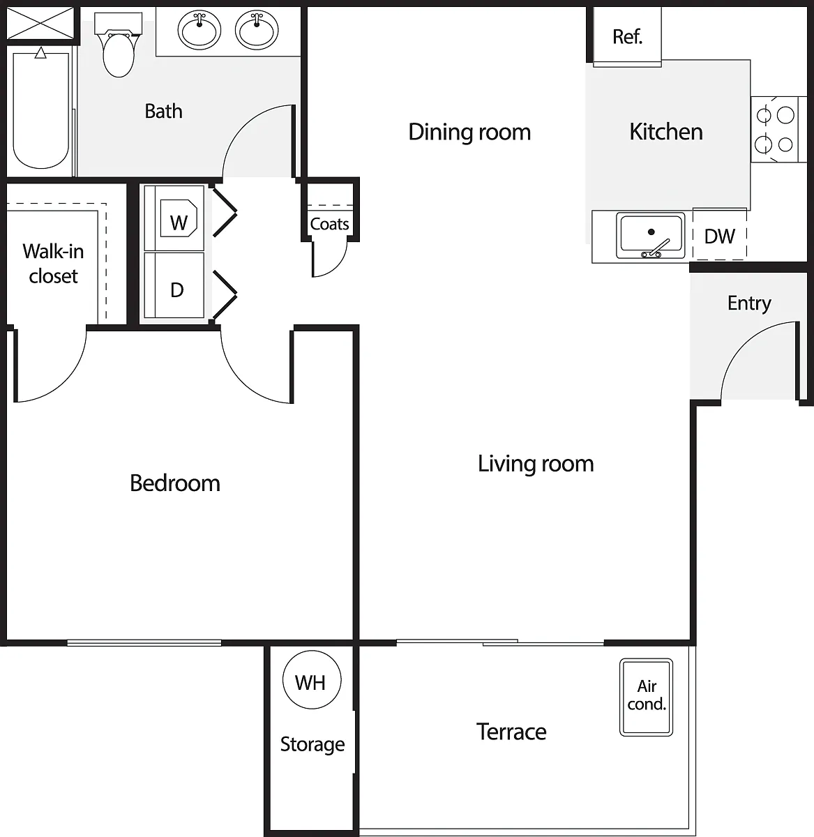 Floor plan 1 Bedroom A