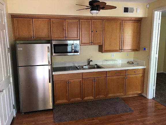 kitchen with new microwave