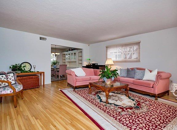 Spirited family room is light & bright.