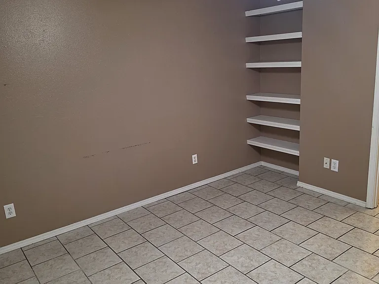 Built in bookcase in primary bedroom