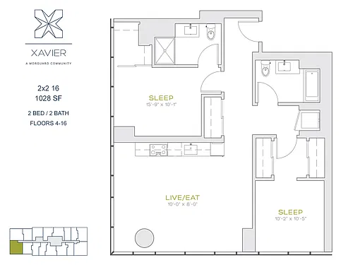 Floor plan 2X2 16