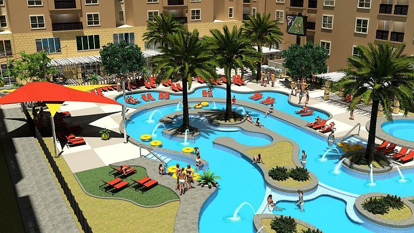 lazy river w/ hot tub, bbq area
