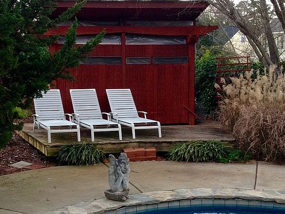 Pool deck / tool shed