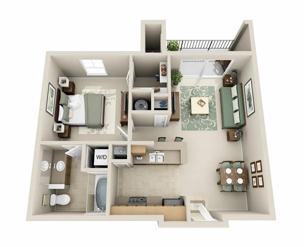 Floor plan A1 The Winchester - One Bedroom, One Bathroom