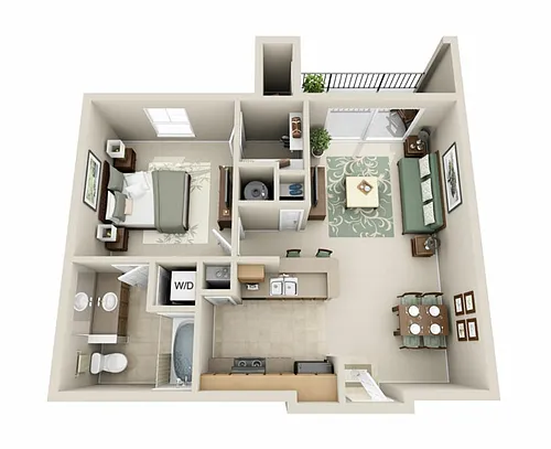Floor plan A1 The Winchester - One Bedroom, One Bathroom