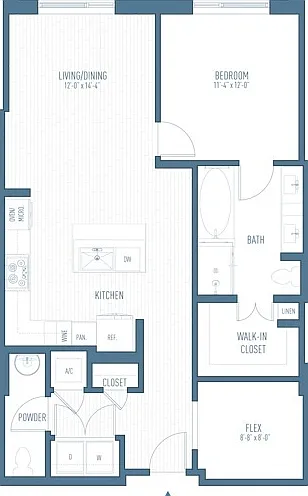 One Hermann Place - A14 - 1.5 Beds - 1.5 Baths - 1002 Sq. ft.