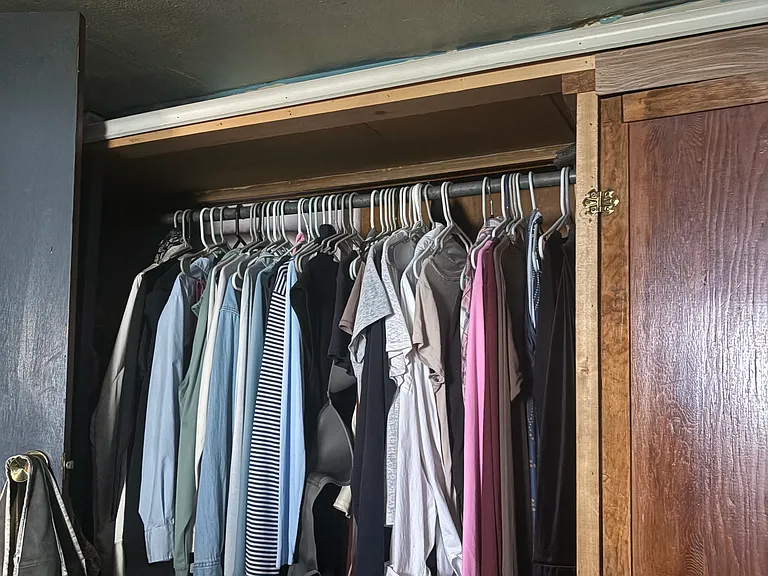 Walk in closet in bedroom