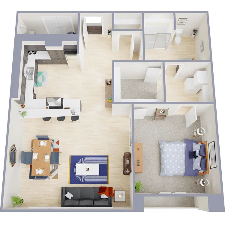Floor plan Ovation 1 Bedroom 1 Bath