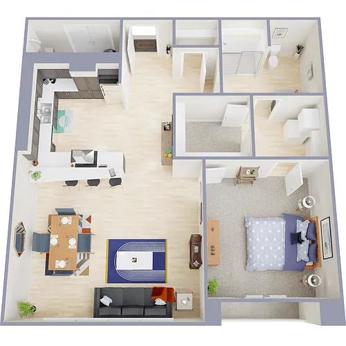 Floor plan Ovation 1 Bedroom 1 Bath