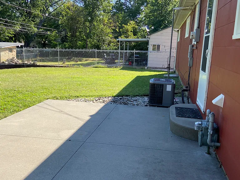 Rear door and patio