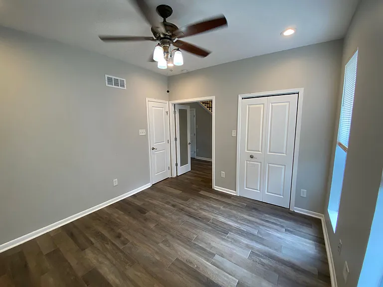 Downstairs Bedroom/ Office with an ajoining Full Bath.