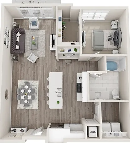 The Taylor, One Bedroom, 947 sqft, Laundry Room with Full-Size Washer/Dryer, Patio/Balcony, Walk-in Closet The Taylor, One Bedroom, 947 sqft, Laundry Room with Full-Size Washer/Dryer, Patio/Balcony, Walk-in Closet