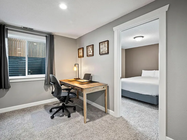 Catch up on all of the work you need while on the go- complete with a cozy desk, printing station, and plenty of natural light to keep you focused.